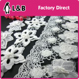 2016 Decorative White Poly White Flower Lace Trimming