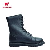 Litich Grain Leather Military Boot with Point Toe