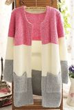 Knitted Sweater Cardigan Mohair Women of Colour Fringe (BTQ024)