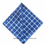 Factory Produce Checked Blue Printed Yarn Dyed Men's Cotton Handkerchief