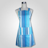Stripe Pattern Machine Washable Polycotton Material Apron with Pocket