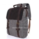 Custom Cheap Shoulder School Bags Canvas Leather Backpack