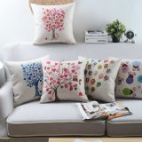 Cotton Linen Printed 18 Inch Decorative Throw Pillows for Sofa