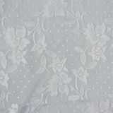 Delicacy Floral Knitting Lace Fabric Pure White Customized