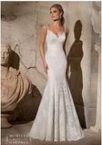 2015 Lace Beaded Strap Bridal Wedding Dresses 2704