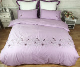 Light Purple Birds Flowers and Butterfies Embroidery Bedding Set