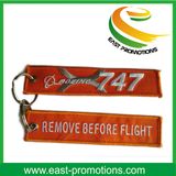 Custom Cheap Embroidery Fabric Remove Before Flight Key Chain