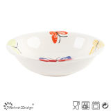 8.25 Inches Ceramic Soup Plate Hand Painted Butterfly Design