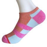 Half Cushion Poly Fashion No Show Color Block Socks (JMPN01)