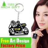 Factory Custom Metal/PVC/Leather Keychain with LED Light