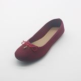 Lady Lowest Price Bow Round Toe PVC Sole Fashion Fabric Upper Shoes