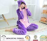 Ladies & Kid Coral Fleece Cartoon Penguin Hooded Bath Robe