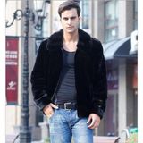 Short Lapel Fur Jacket for Man's Clothes