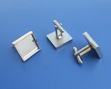 Square Silver Metal Blank Cufflinks