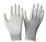 ESD Gloves with PU Palm Coated Carbon Fiber Gloves Xs-XXL