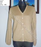 Ladies's 100%Cashmere V Neck Cardigan (HM-SW09012)