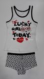 Cotton Cute Fashion Girl Tank Top Set Vest and Underwear