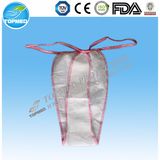 Disposable Ladies Non-Woven Brief Brief for Women with Overlock