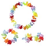 Hawaiian Flower Leis Necklace Tropical Hawaii Grass Hula Luau Lei Wreaths Headband Bracelets Party Supplies Decoration for Holiday Wedding Beach Skirts