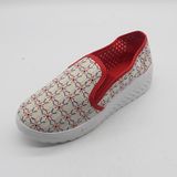 2018 White Color Uppers Fabric Thick Outsole Ladies Canvas Shoes