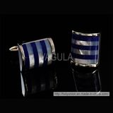 VAGULA Stylish Silver Catseye Cufflinks