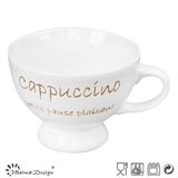 White Color with Golden Printing Footed Soup Mug