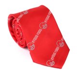 100% Silk Self-Tied Royal Quality Custom Made Red Logo Tie