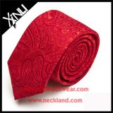 Mens Jacquard Woven Red Tie in Silk Ties