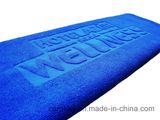 100% Cotton Woven Embossed Jacquard Logo Beach Towel