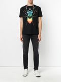 Men's Summer Black Printed T Shirt