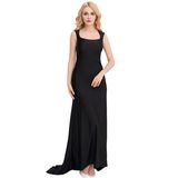 Hot Sale 2017 Wholesale Elegant Square Collar Embroidered Formal Dress