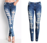 Plus Size Girl Damaged Jeans Slim Jeans
