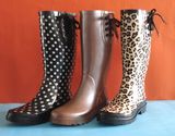 Popular Style Woman Printing Rubber Boots, Cheapness Rubber Rain Boot, Ladies' Rubber Boot