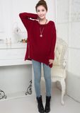 Lady Fashion Acrylic Knitted Zipper Pullover Sweater (YKY2002)