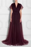 Embroidered Tulle Dress Ladies Evening Dress Women Wedding Evening Dress