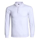 Long Sleeve Singe Jerseys Cotton Golf Tennis Blouse Men's Polo Shirt