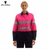 Pink Warning Hi Vis Breathable Acidproof ANSI Workwear for Women