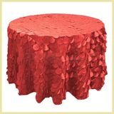 Fancy Elegant Wedding Round White Petal Taffeta Table Cloth