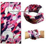 Custom Design Print Microfiber Pink Camouflage Multifunctional Magic Polyester Scarf