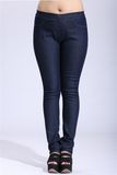 P1166 Plus Size Women Blue Jeggings with Elasticity