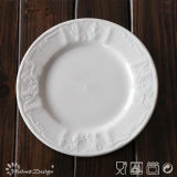 White Porcelain Embossed with Classic Design Side Plate