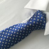 New Fashion Royal Blue Paisely Design Men's Woven Silk Neckties