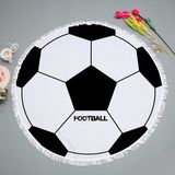 Ball Design Round Microfiber Beach Mat Outdoor Shawl Picnic Blanket