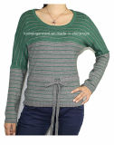 Ladies Knitted Long Sleeve Pullover Sweater for Casual (12AW-015)