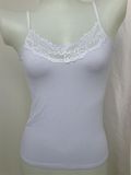 Good Quality 100% Cotton Scoop Neck White Tank Top