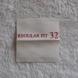 Center Folded Fabric Woven Clothing Label with Center Certificate