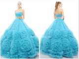 New Sky Blue Strapless Empire Tulle Ball Gowns Yao64