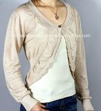 Ladies Fashion Long Sleeved Jacket Sweater (11SS-035)
