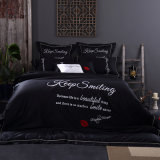 100% Extra-Long Staple Embroidered Cotton Luxury Bedding 4 Piece Duvet Cover Set Sheet Set