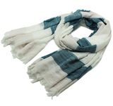 Lady Fashion Stripe Printed Cotton Viscose Spring Scarf (YKY1158)